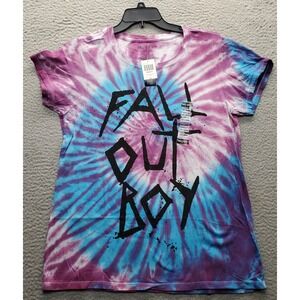 Fall Out Boy T-Shirt Youth 2XL Multi Tie Dye Moisture Wicking Crew Neck Pullover